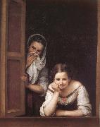 Bartolome Esteban Murillo Two Women in a fonster France oil painting artist